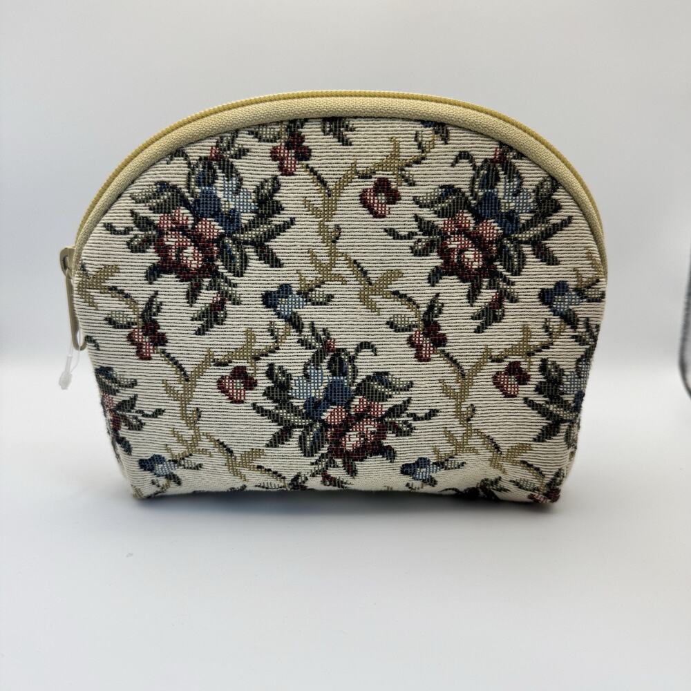 KLEL Vintage Floral Tapestry Cosmetic case Purse Made in USA
